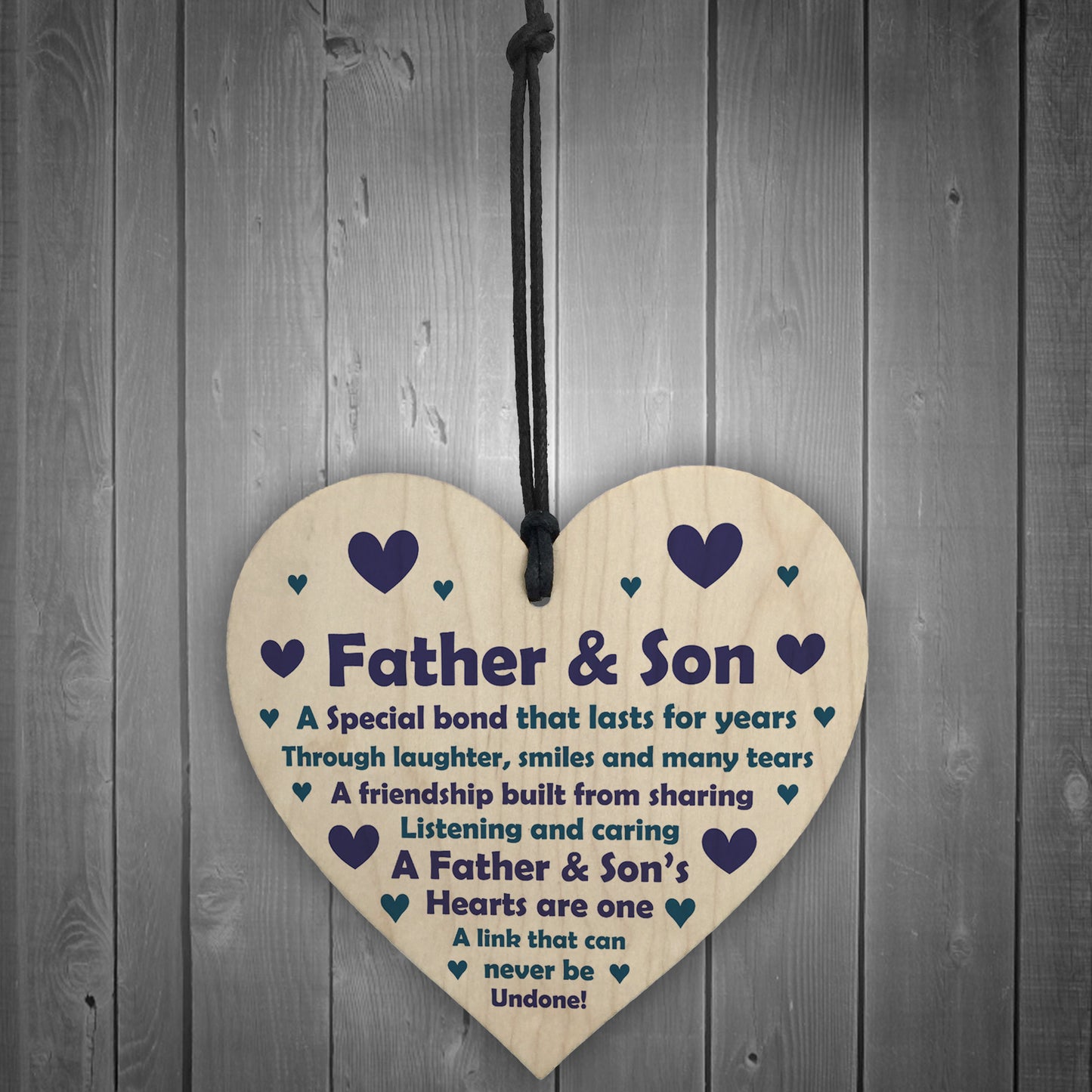 Father And Son Gifts Wood Heart Son Birthday Gifts From Dad