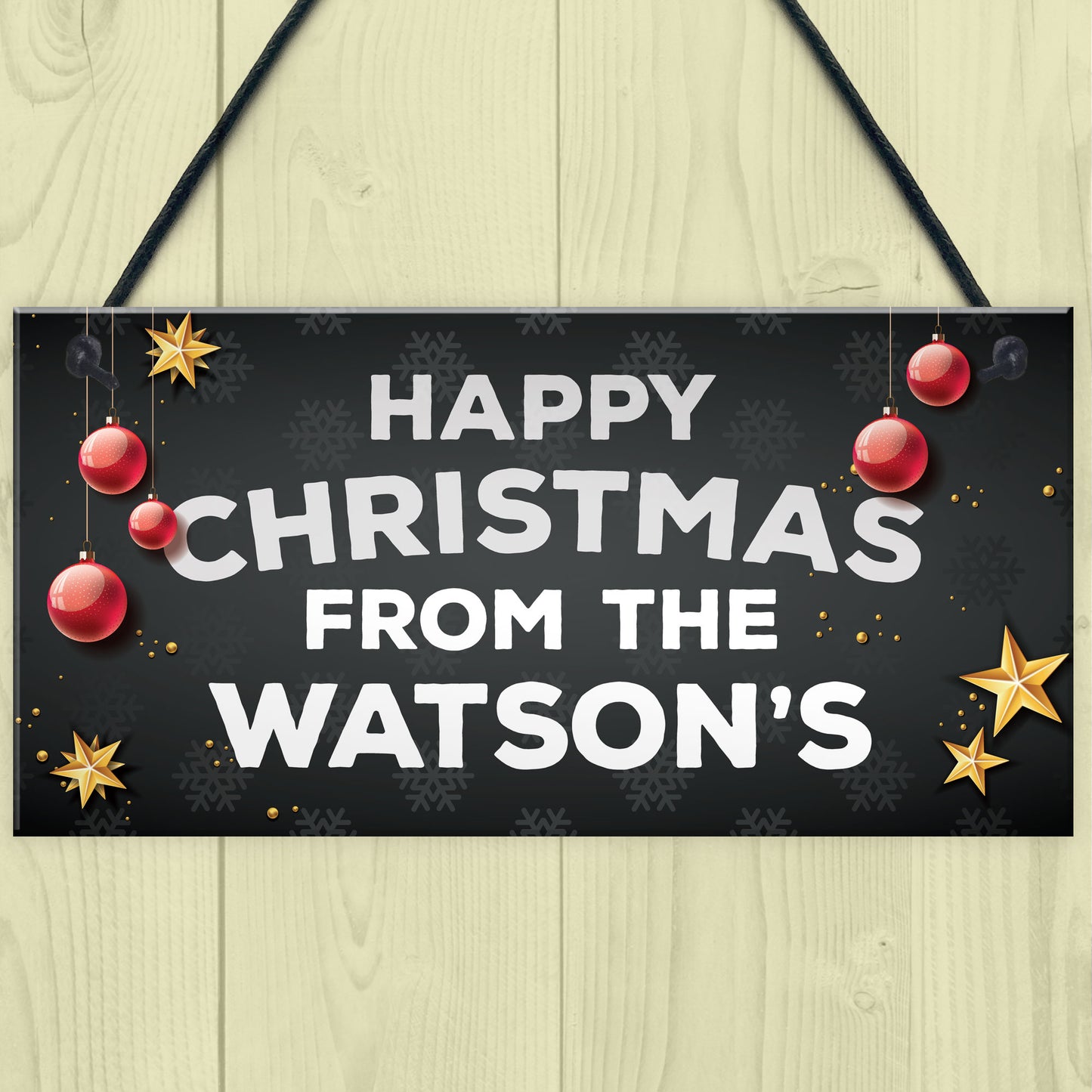 Happy Christmas From The 'Surname' Plaque Personalised Sign