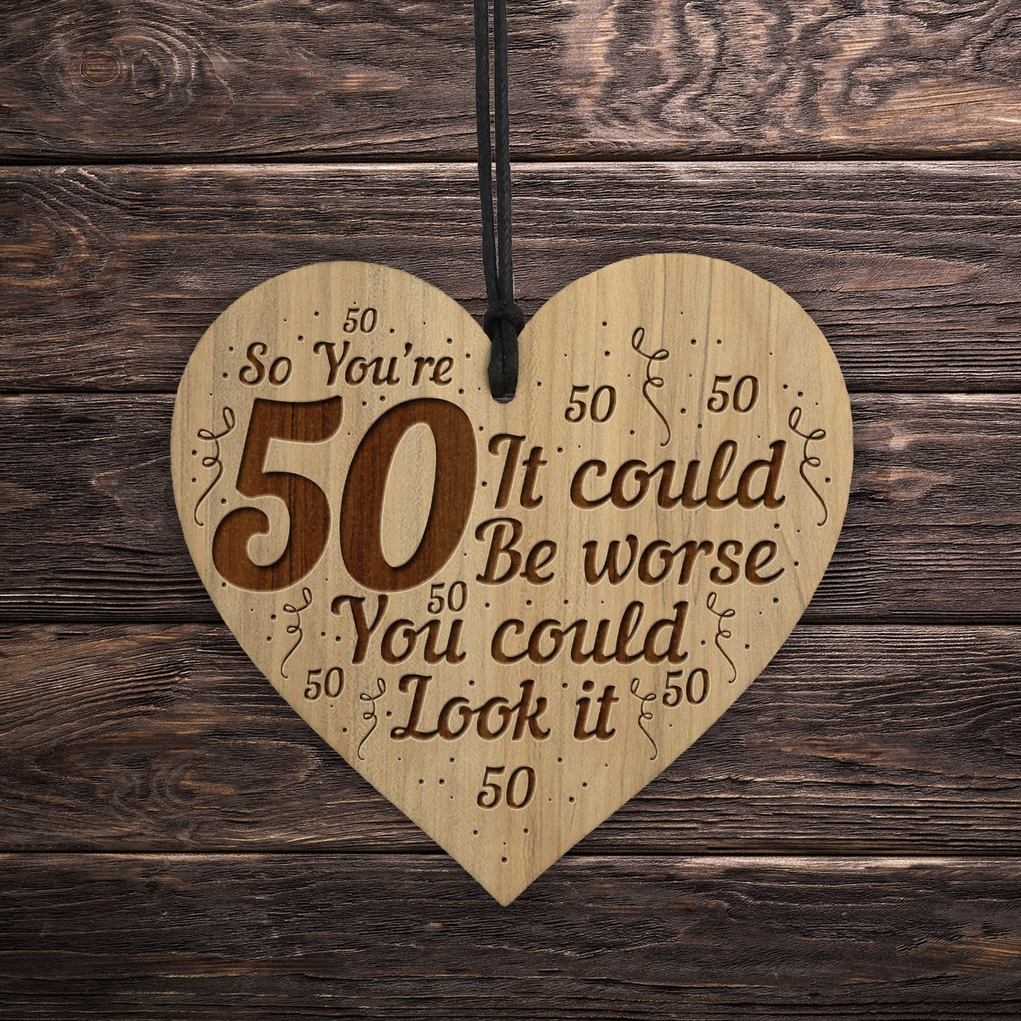 50th Birthday Gift For Men Women Funny Engraved Heart