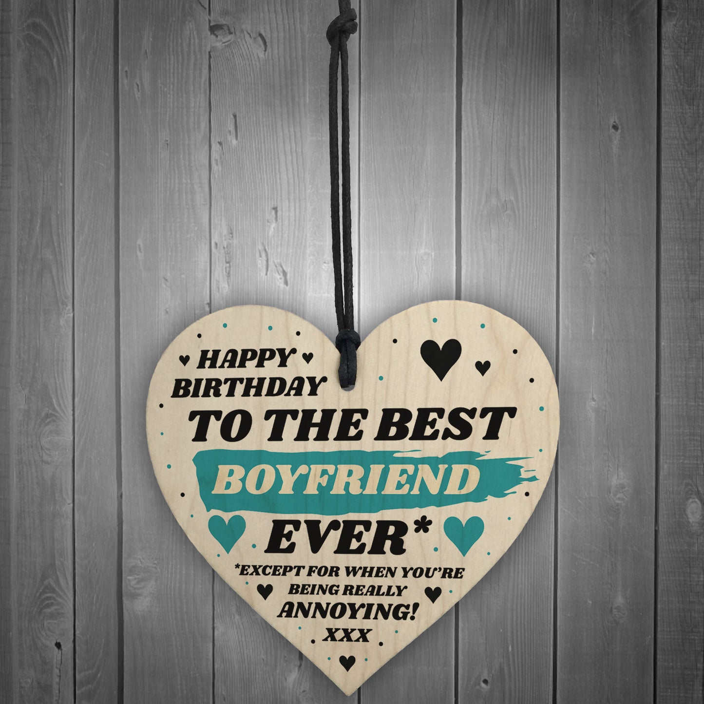 Funny Joke Gift For Boyfriend Birthday Wood Heart Best Boyfriend