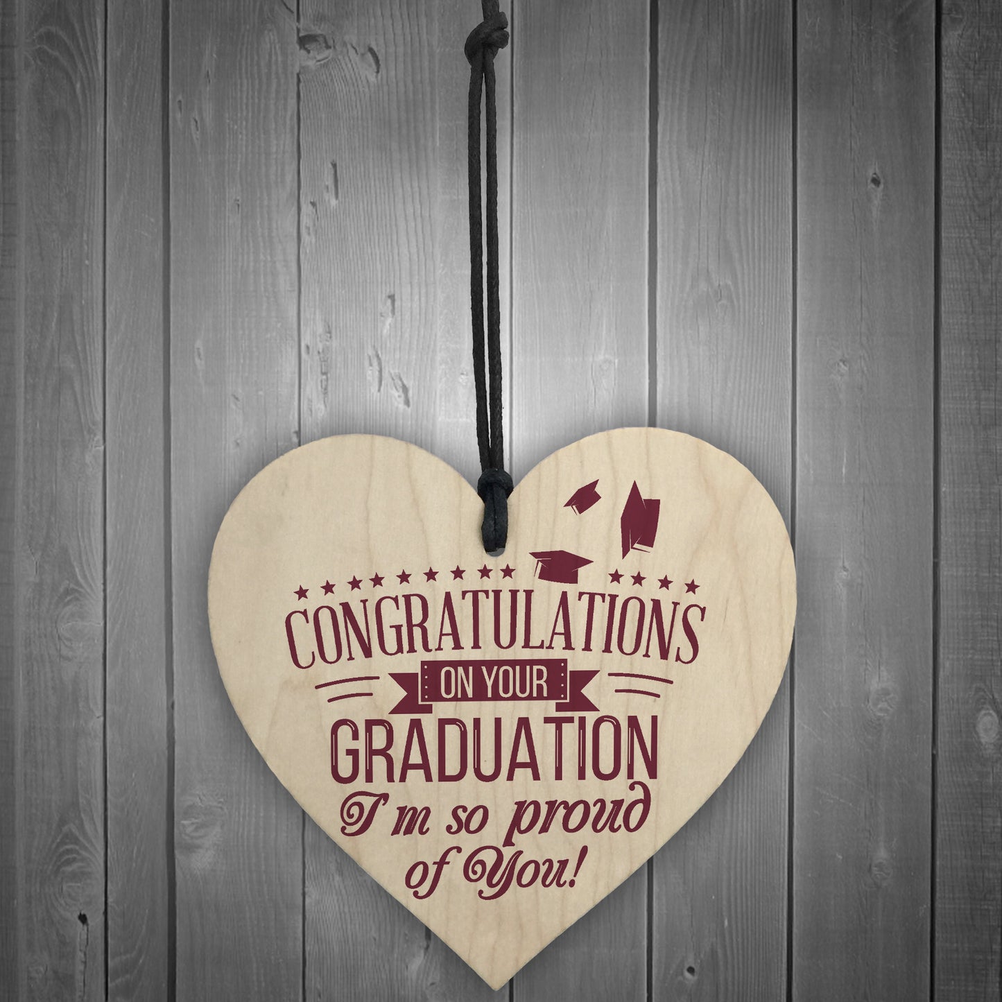 Graduation Congratulations Wooden Heart Keepsake Gift Plaque