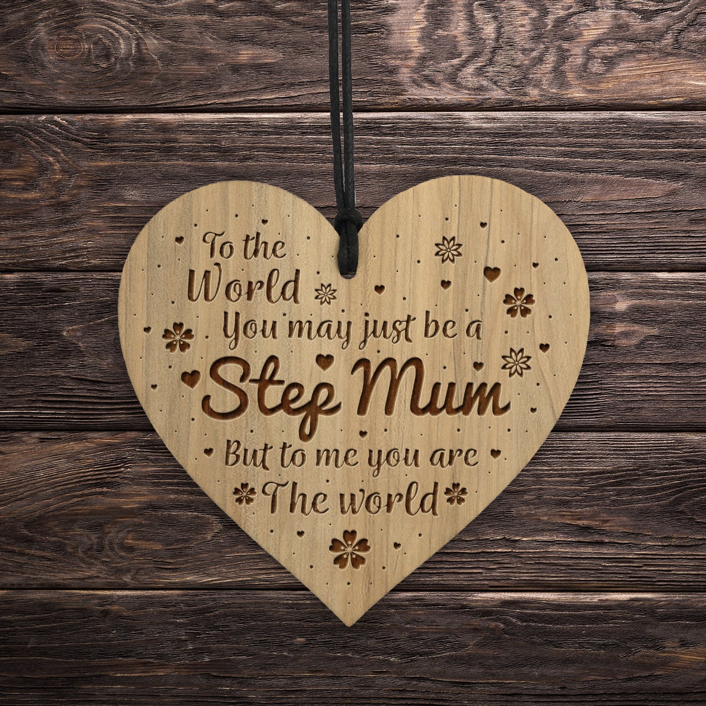 Gift For Step Mum Birthday Christmas Engraved Heart Thank You