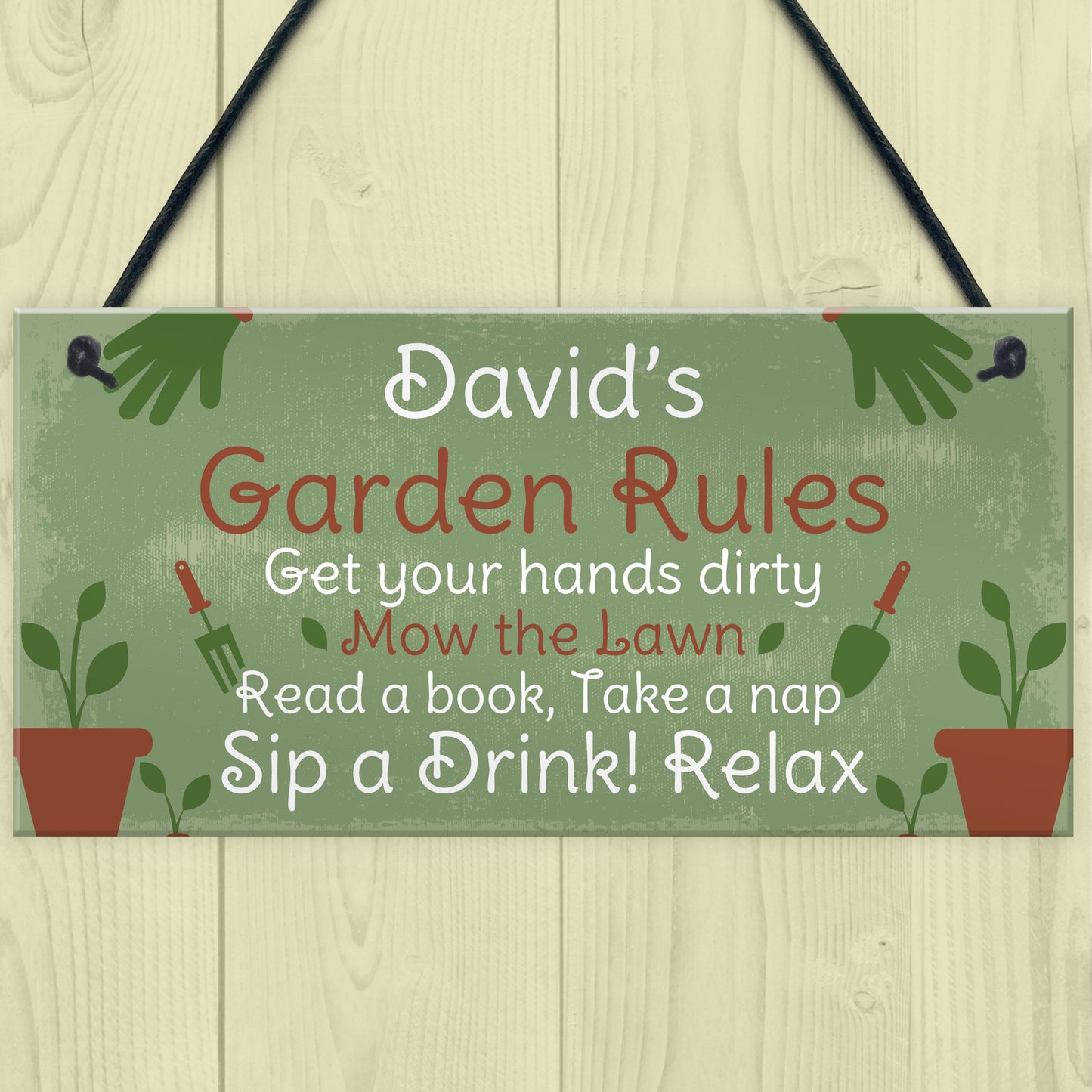PERSONALISED Garden Rules Sign Shed Sign Summer House Plaque