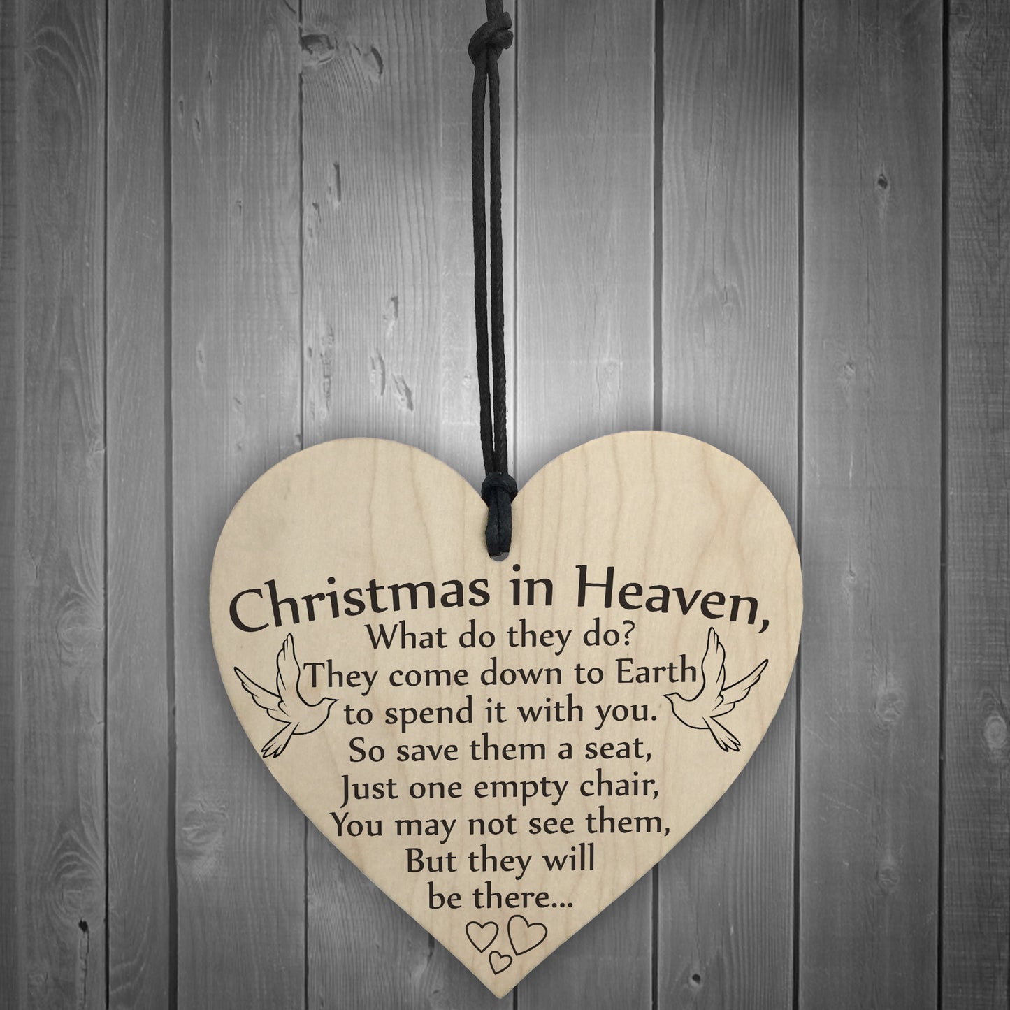 Christmas In Heaven Xmas Tree Decoration Memorial Quote Heart