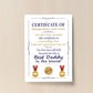 Novelty Certificate Fathers Day Birthday Funny Gift For Daddy