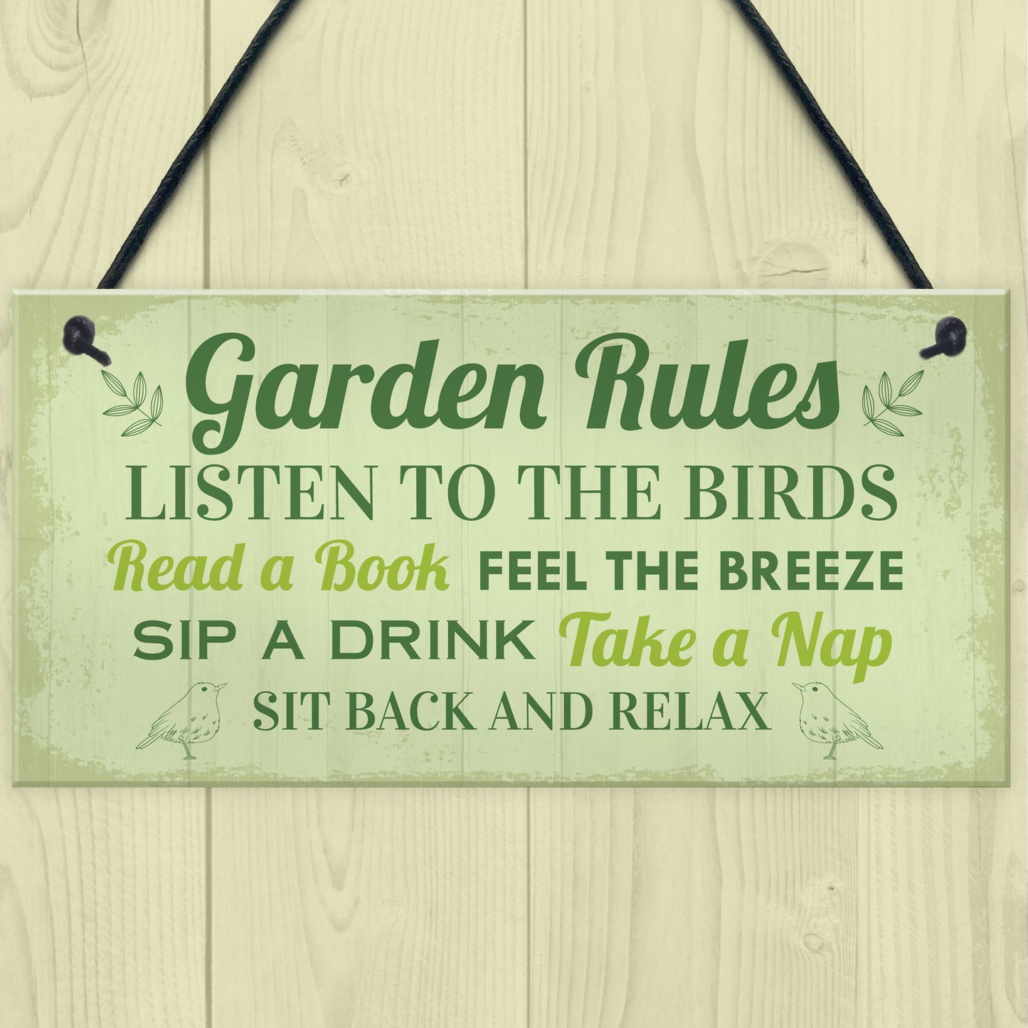 Novelty Garden Rules Hanging Sign For Garden Shed Summer House