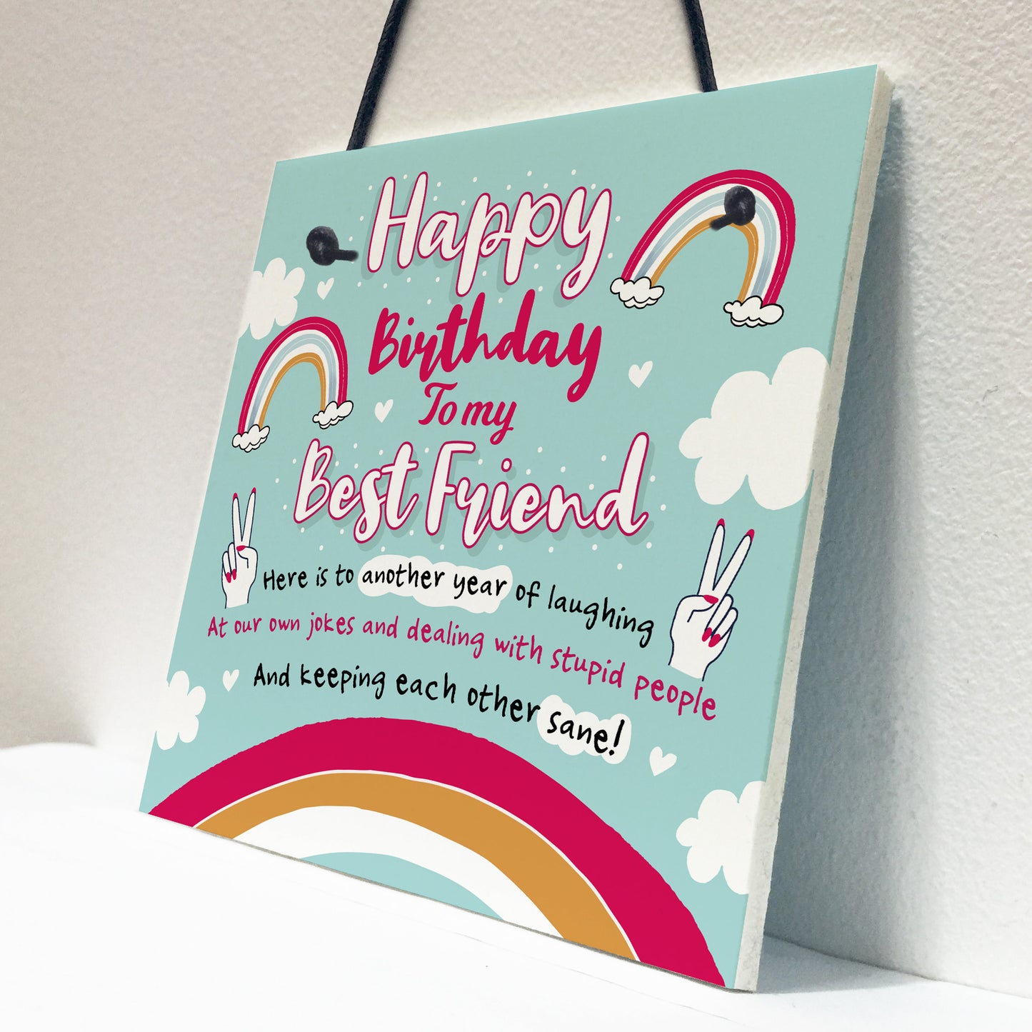 Bestfriend Sign Friendship Gift Funny Birthday Card Novelty Gift