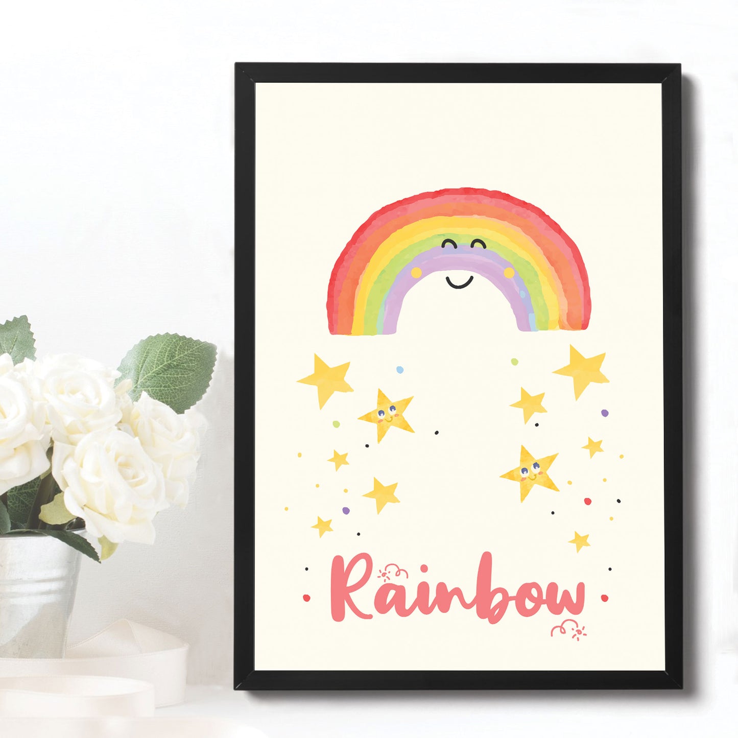 FRAMED Rainbow Picture For Girls Nursery Boys Nursery Decor Art