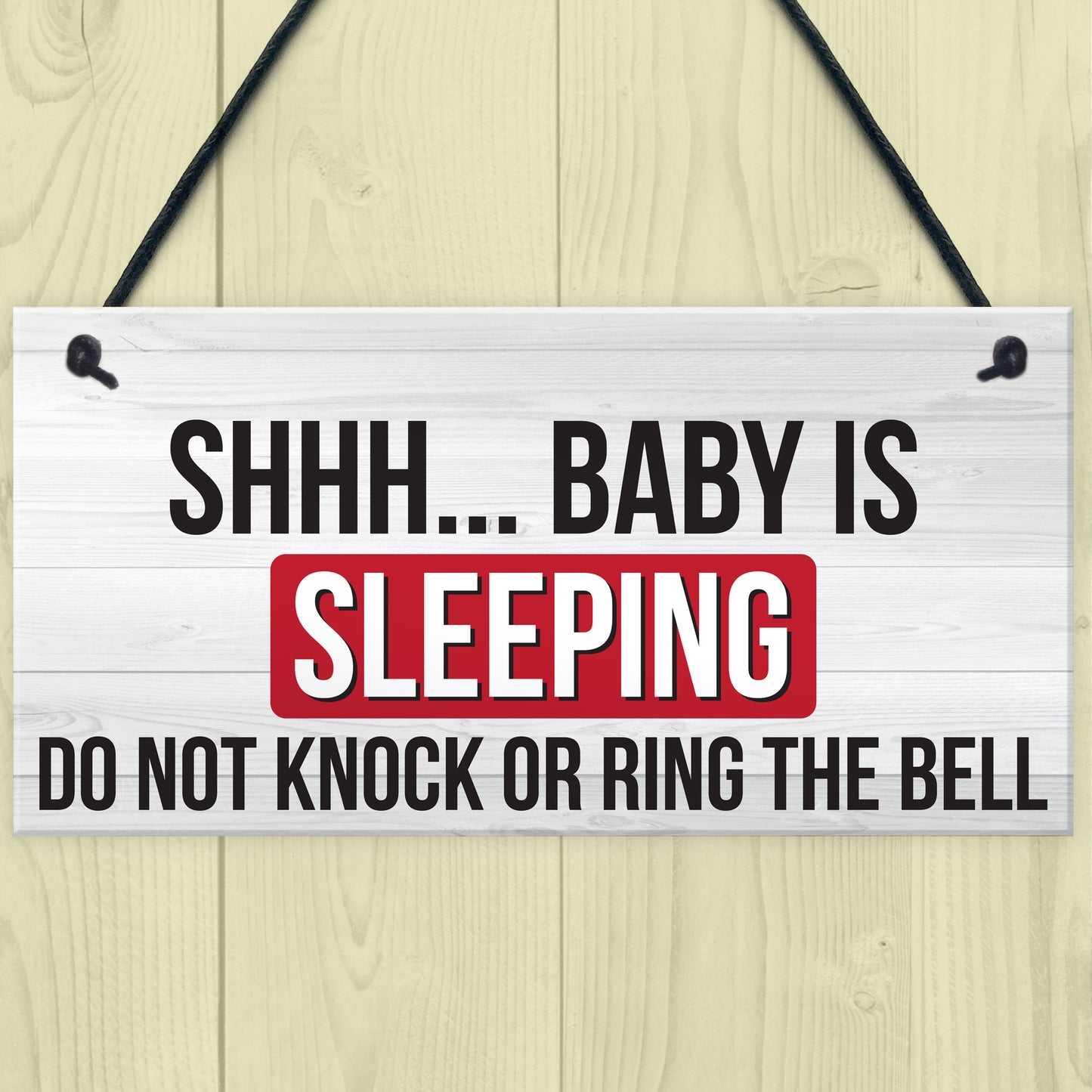 Shh.. Baby Is Sleeping Do Not Disturb Nursery Hanging Plaque