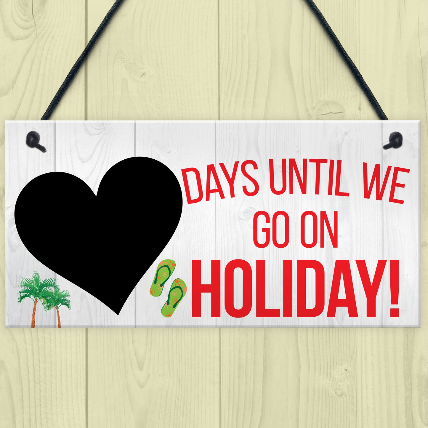 Chalkboard Countdown Days Until Holiday Hanging Sign Plaque Gift