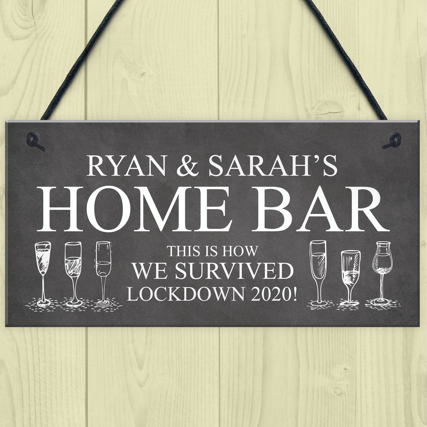Funny Home Bar Sign PERSONALISED Home Decor Lockdown Gift