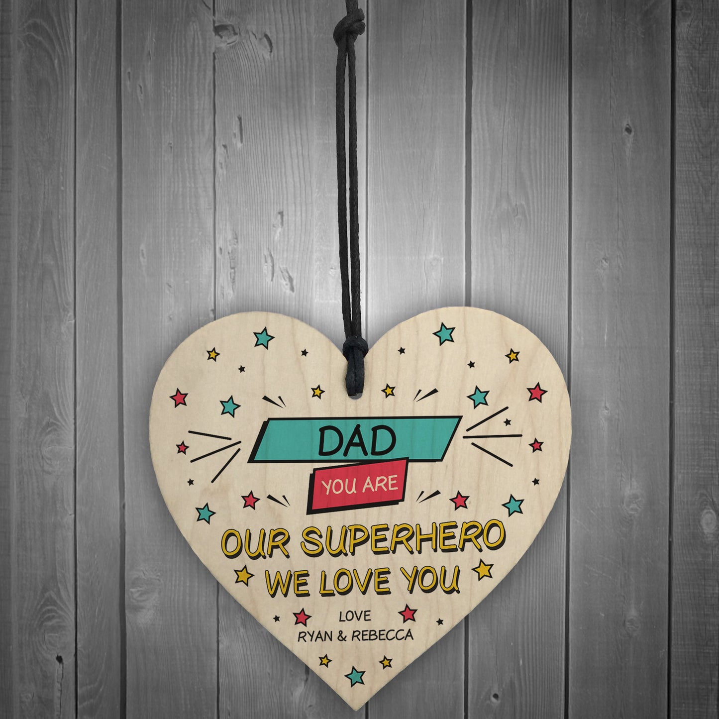 Fathers Day Birthday Gift For Dad Personalised Superhero Plaque