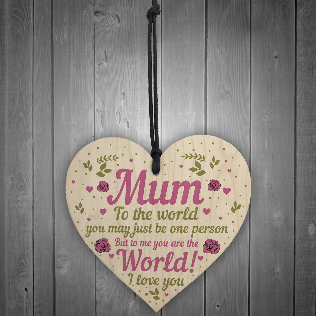Special Mother's Day Gift Card Wooden Heart Mum Birthday Gifts
