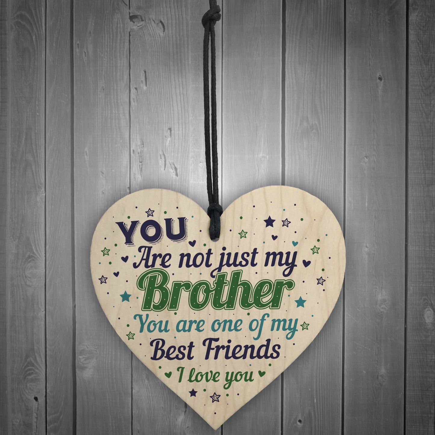Novelty Brother Friendship Christmas Gifts Wooden Heart Plaque