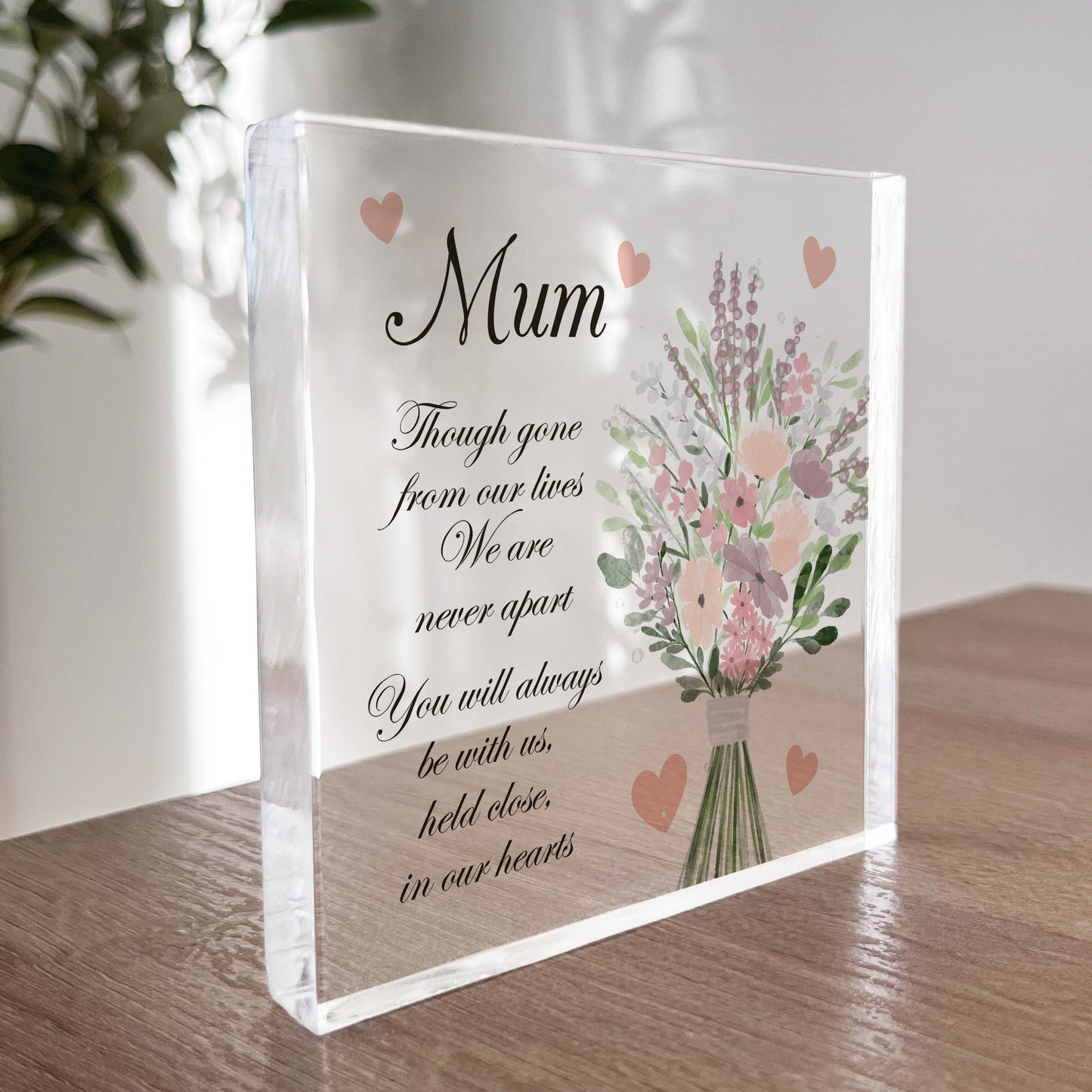 Mum Memorial Plaque Acrylic Block Beautiful Mum Memorial Sign