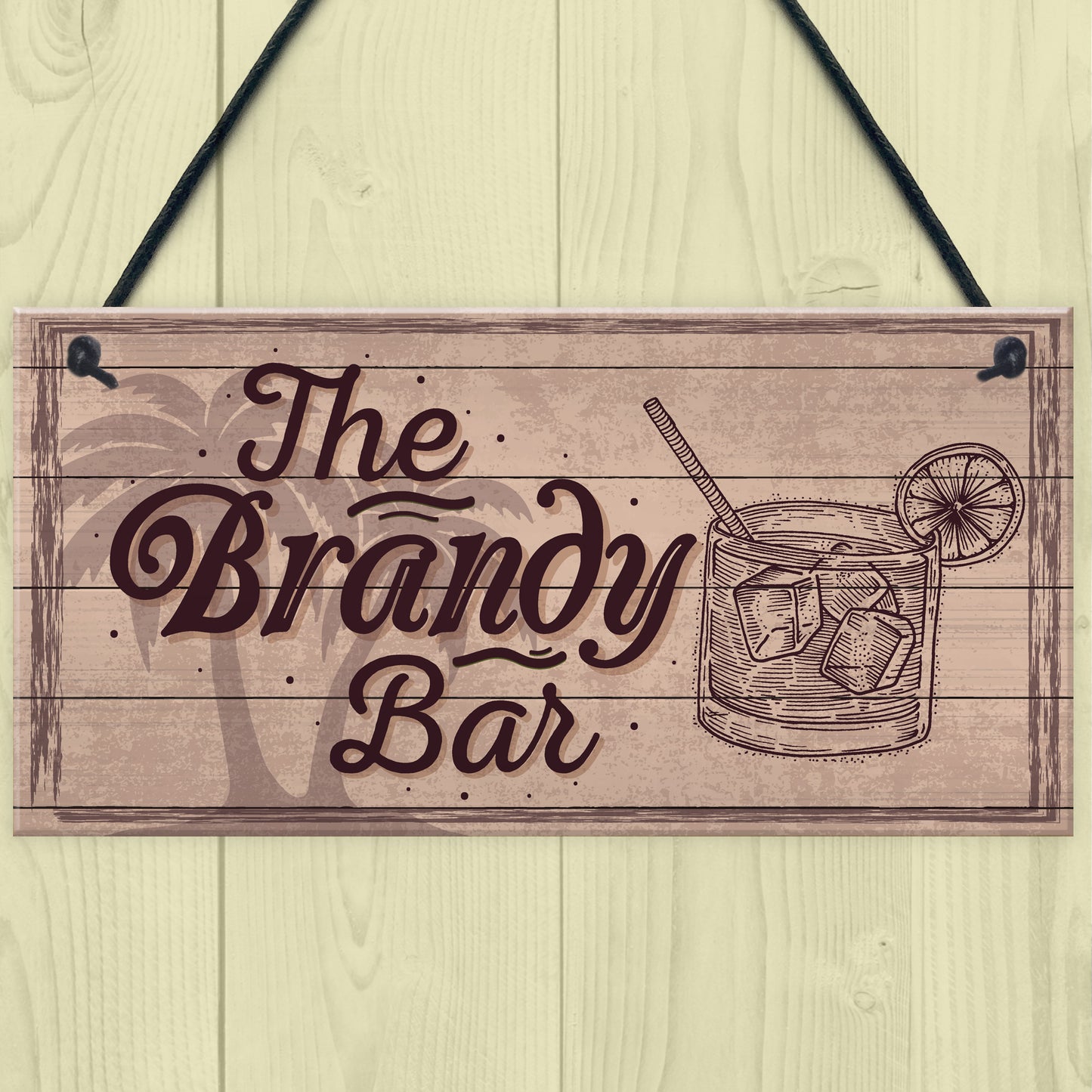 Vintage Shabby Chic Bar Sign Brandy Plaque Home Bar Wedding Gift