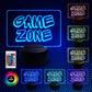 Game Zone Gamer LED Neon Plaque Games Room Boys Bedroom
