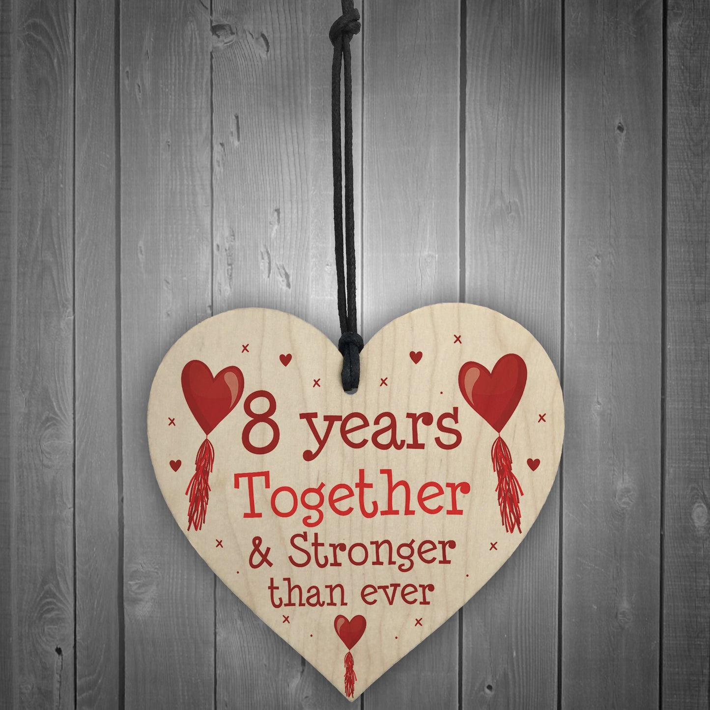 8th Anniversary Gift Wood Heart Perfect Gift For Husband Wife
