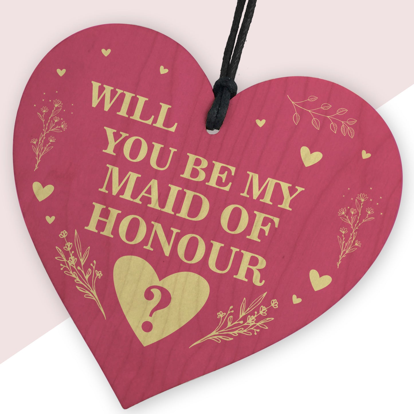 Will You be my Maid of Honour Wood Heart Proposal Wedding Gift