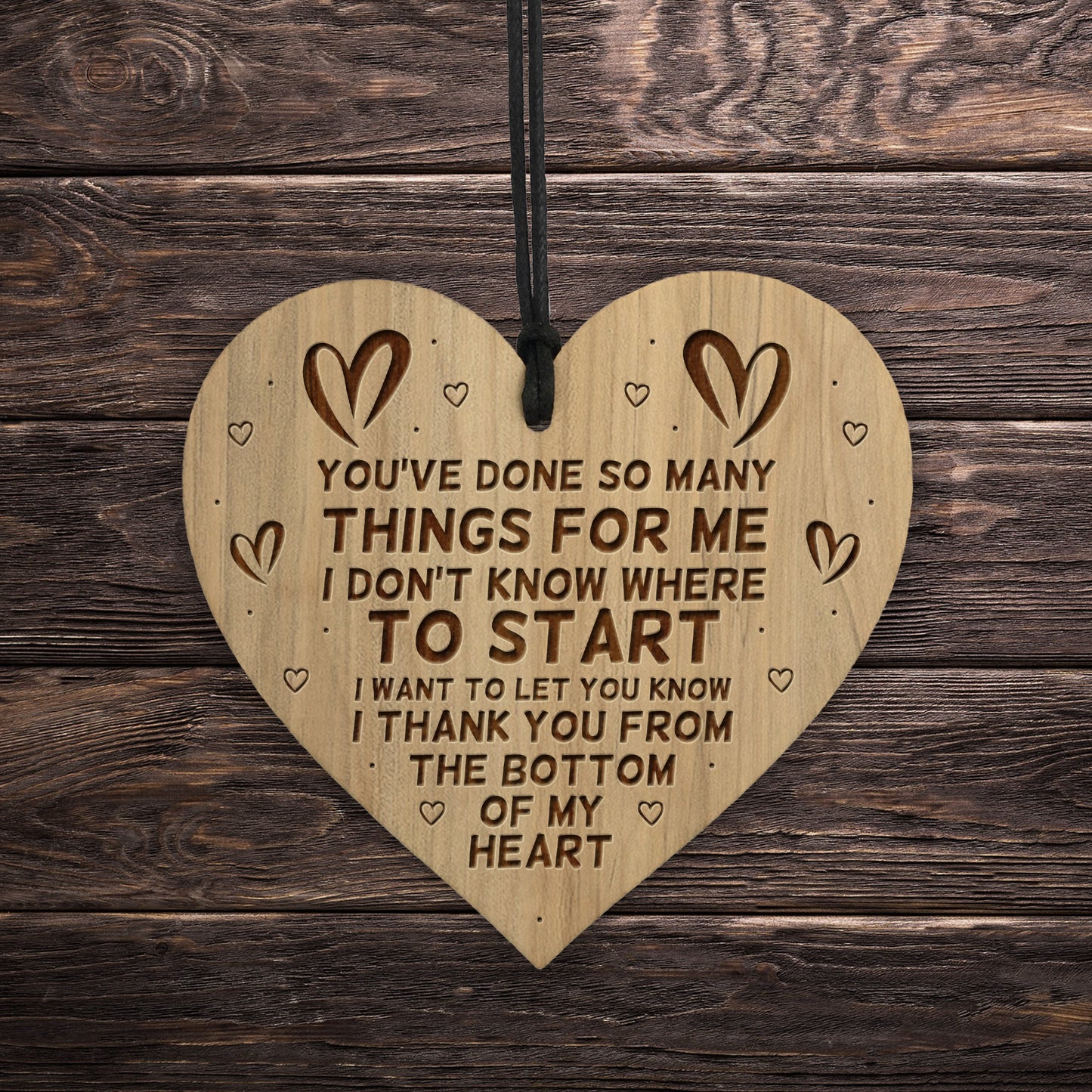Special Thank You Friend Gift Engraved Heart Hanging Sign