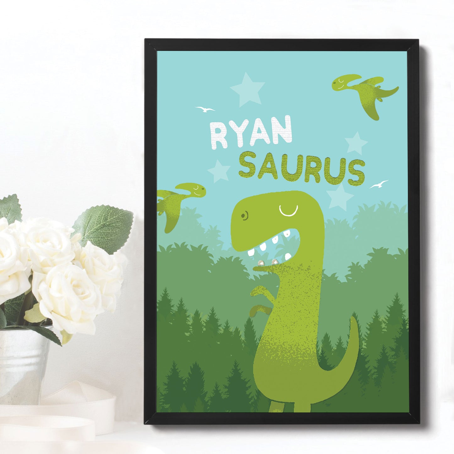 PERSONALISED Boys Bedroom Dinosaur Wall Art Boys Bedroom Decor