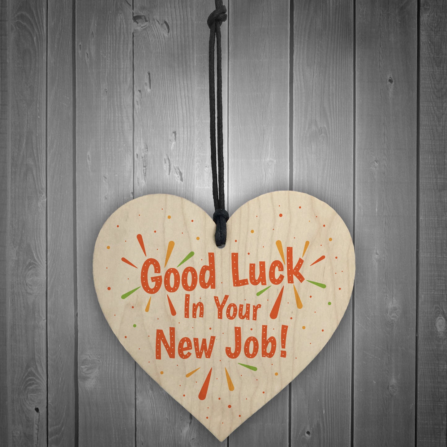 Colleague Leaving Gift Good Luck New Job Wood Heart Gift Plaque