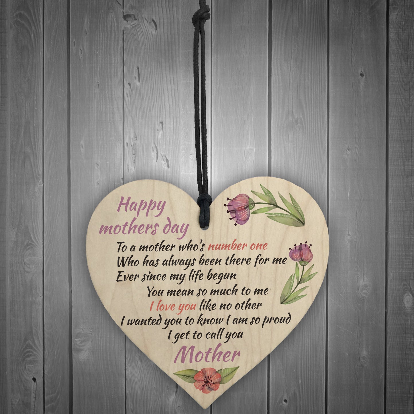 Happy Mothers Day Hanging Heart Sign Mothers Day Gifts