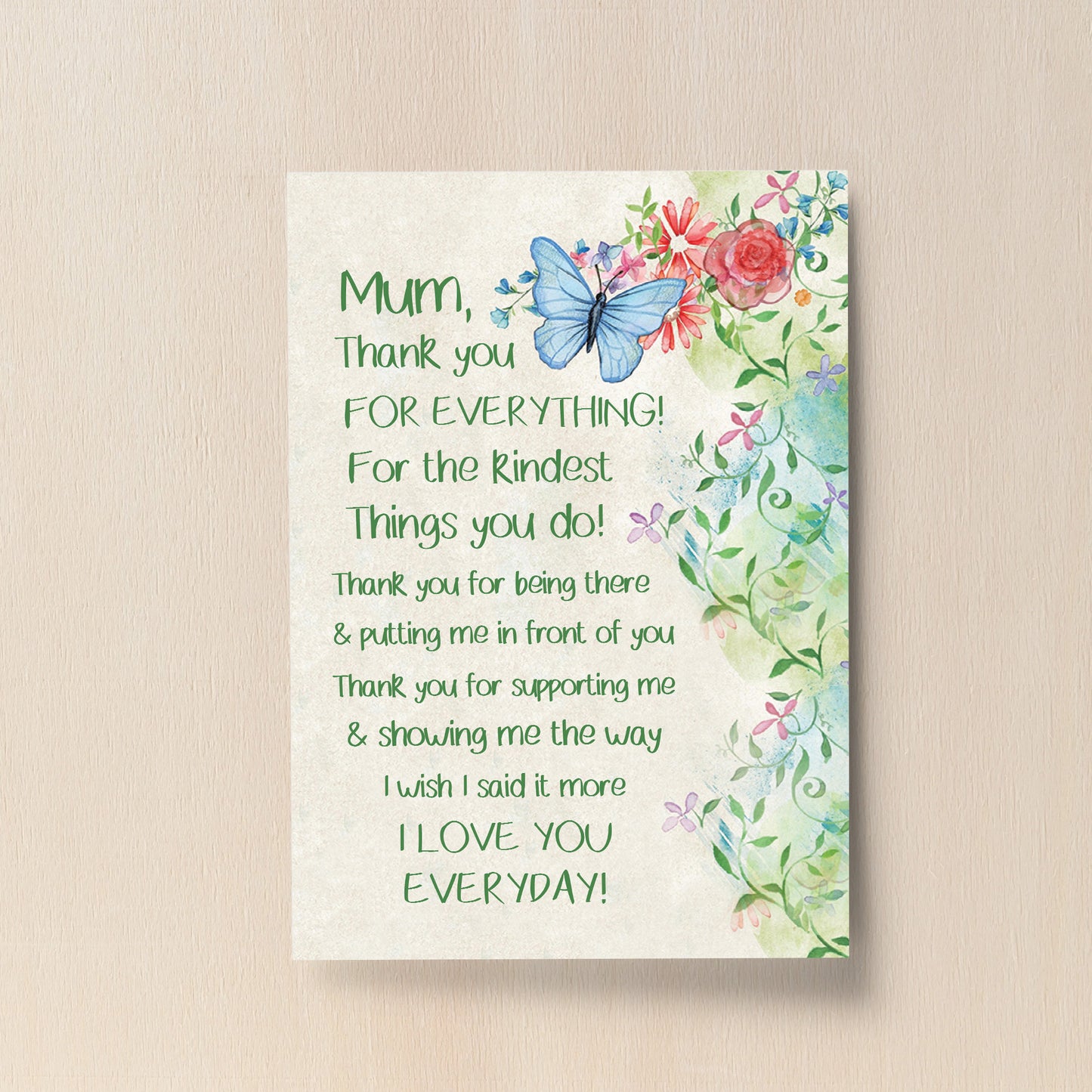Mum Poem Print Mum Birthday Christmas Gift From Daughter Son