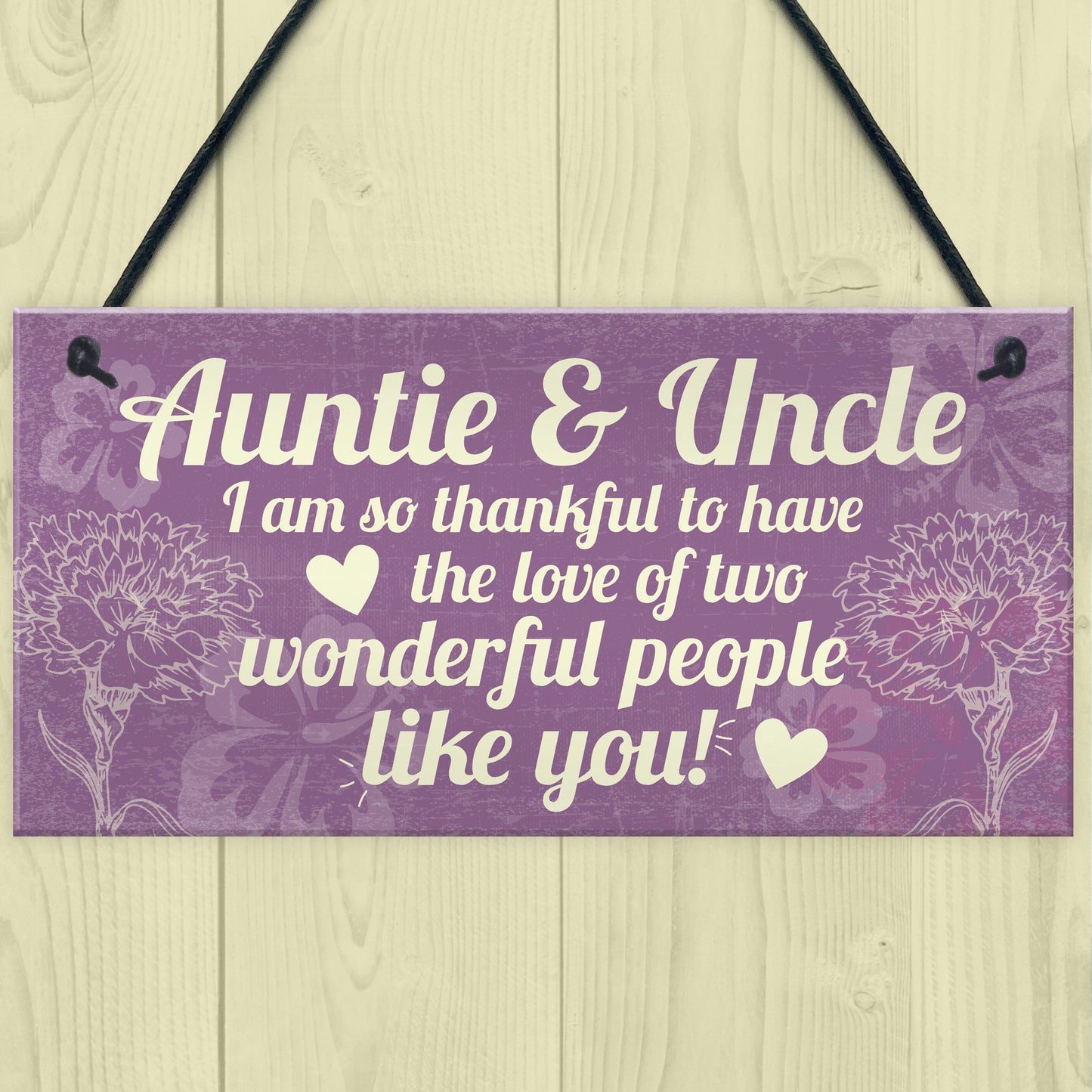 Gifts For Auntie Uncle Birthday Thank You Gift Hanging Plaque