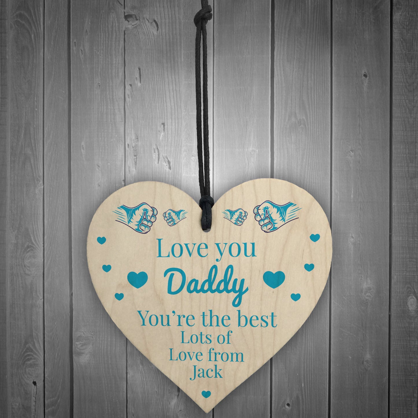 Personalised Fathers Day Daddy Gift Team Fist Bump Gift From Son