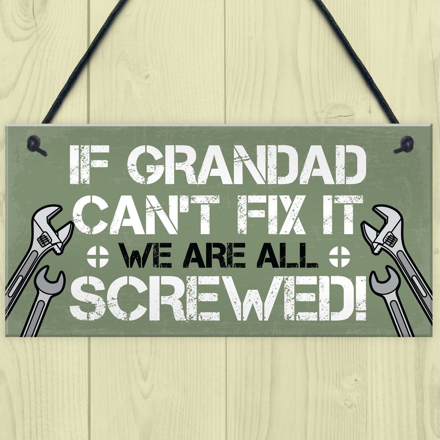 Grandad Fix It Screwed Man Cave Garage Shed Hanging Plaque