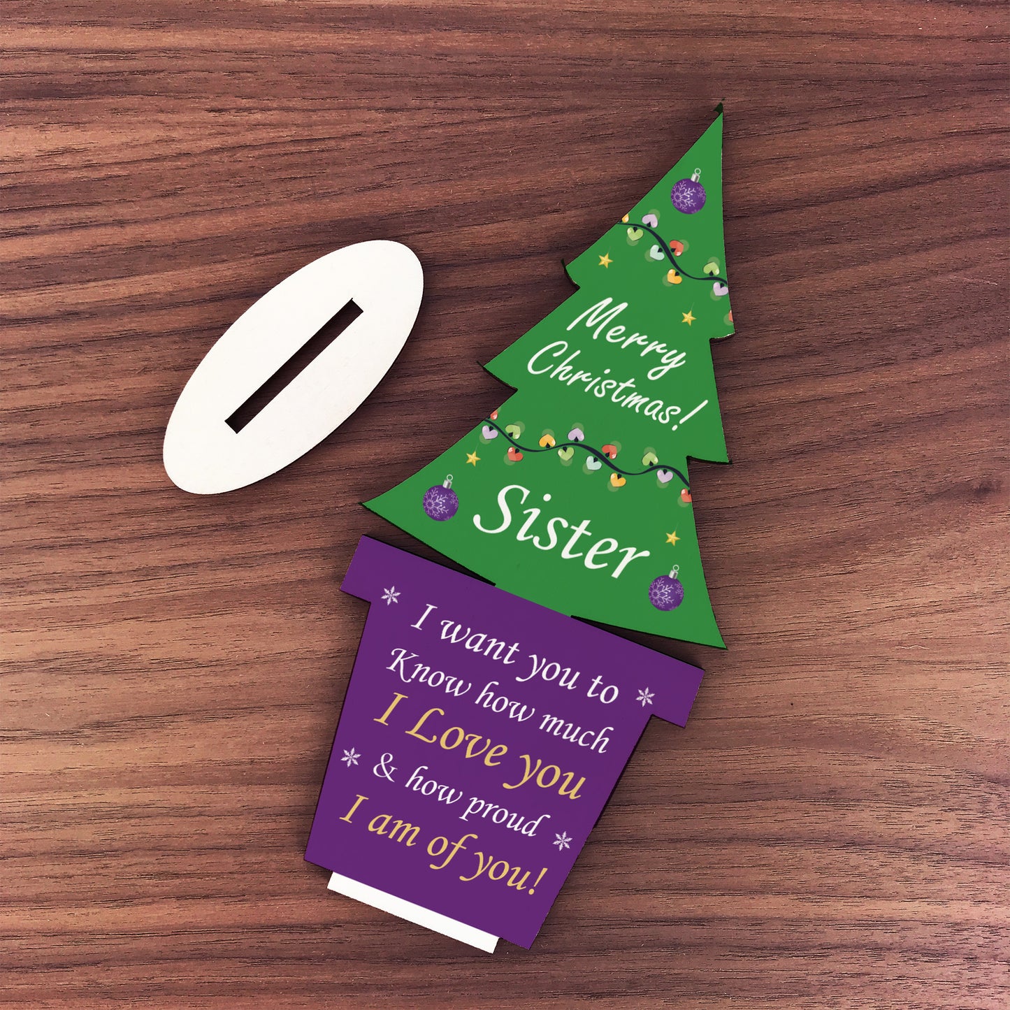 Christmas Gift For Sister Wooden Christmas Tree Novelty Gift