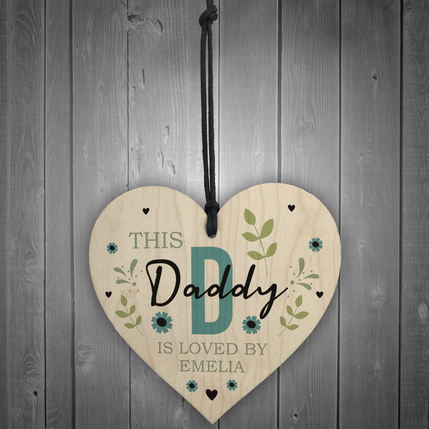 Personalised Fathers Day Birthday Gift For Daddy Wood Heart