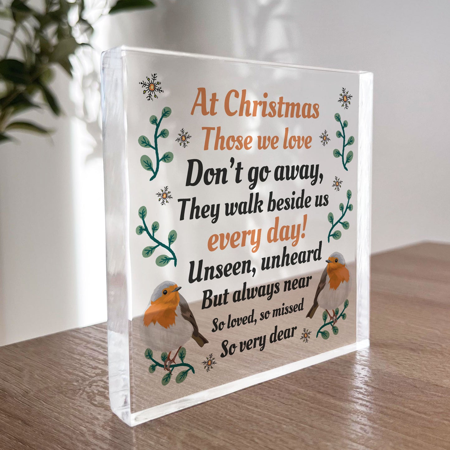 Christmas Memorial Remembrance Plaque Decoration For Mum Dad Nan