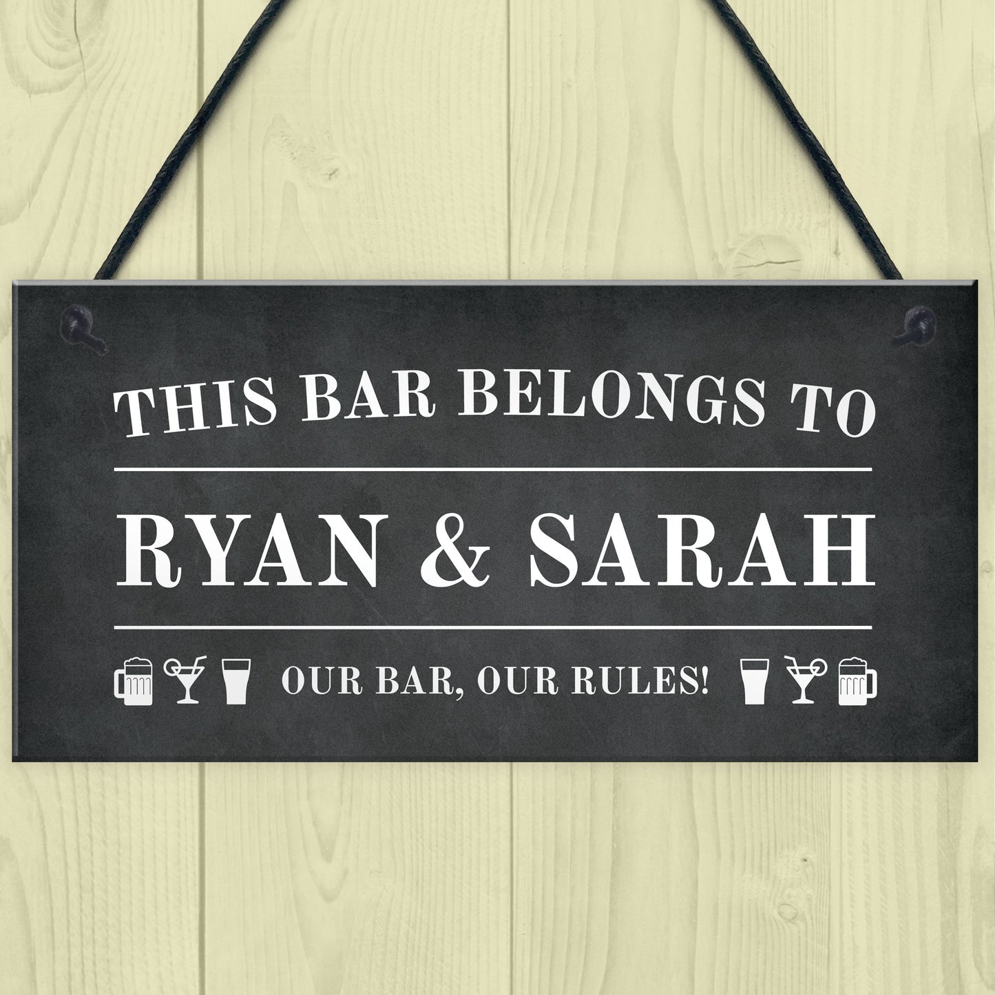 Novelty Home Bar Sign Personalised This Bar Belongs To Pub Sign