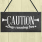 Caution Dogs Running Free Dog Warning Sign Security Garden