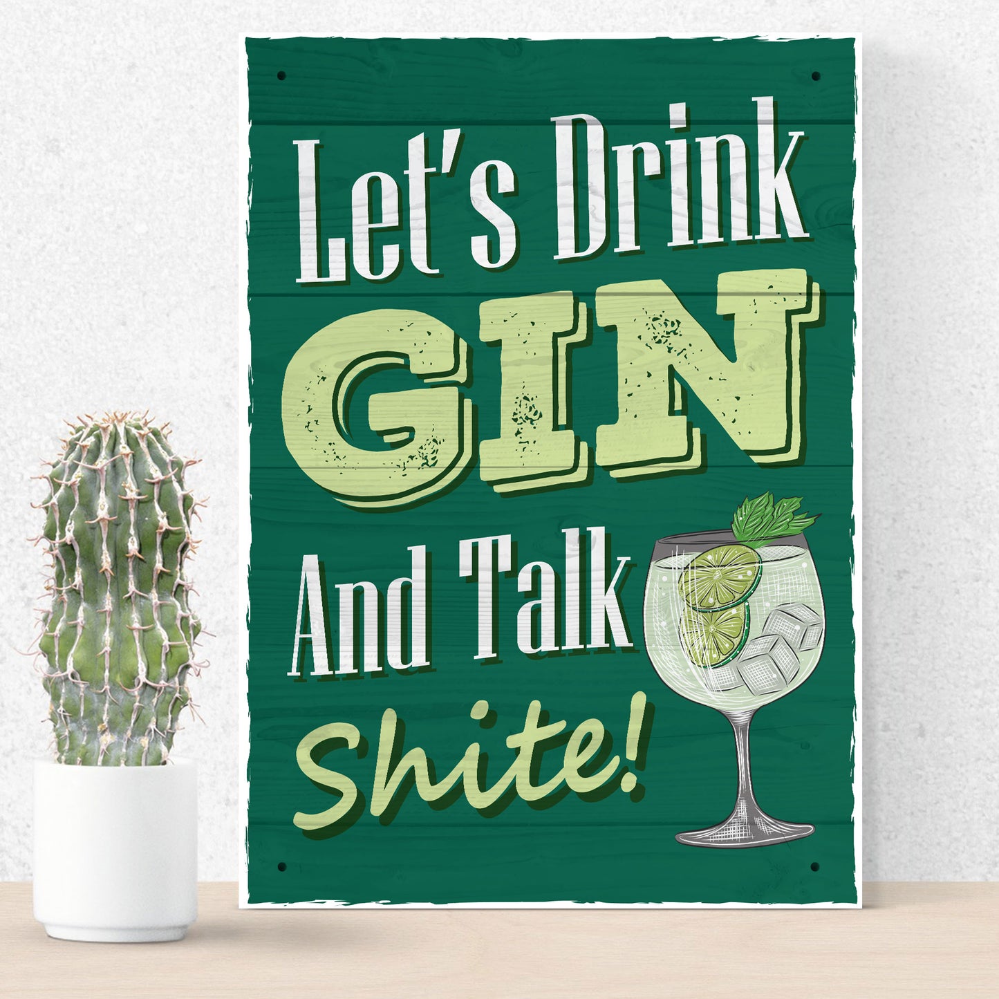 Funny Gin Sign Lets Drink Gin Funny Friendship Gift Home Bar