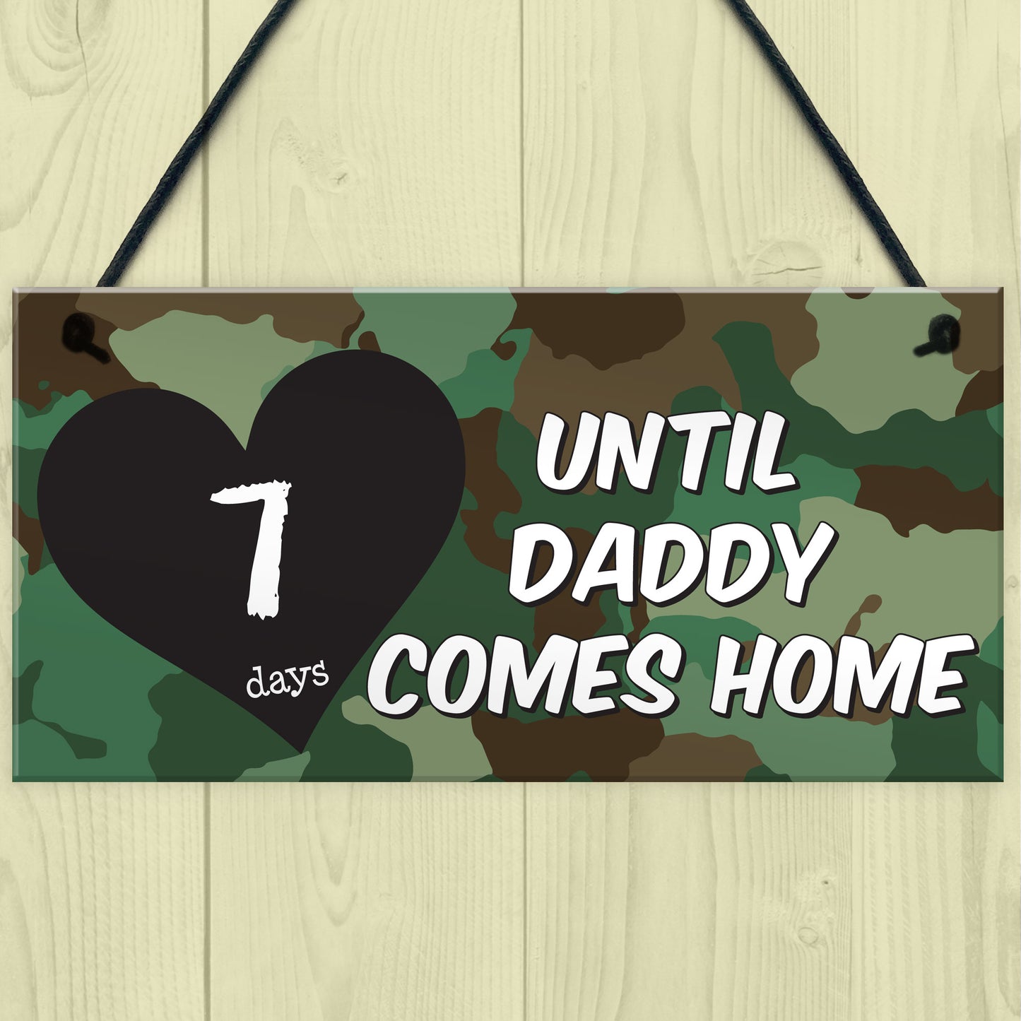 Days Until Daddy Comes Home Chalkboard Hanging Plaque