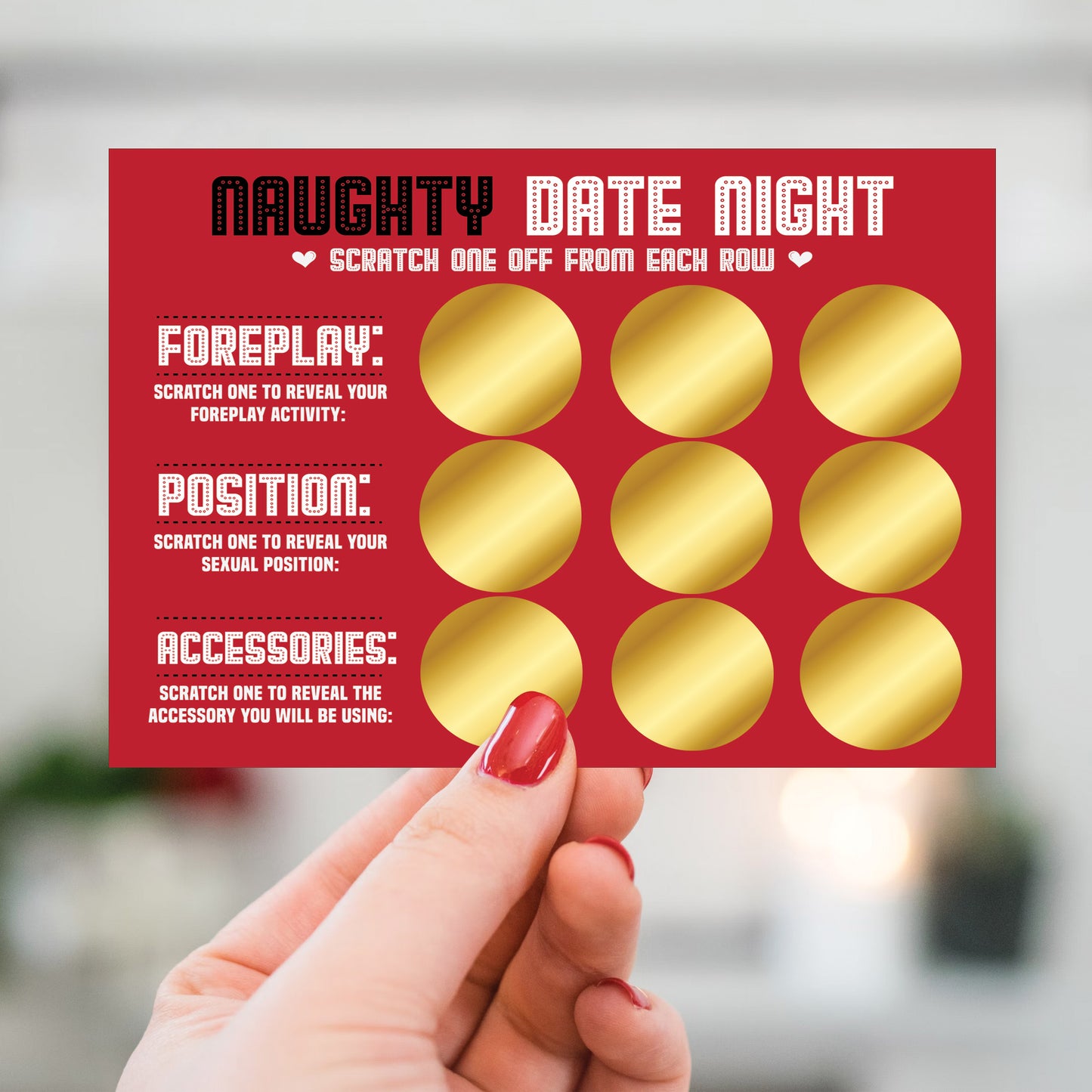 Naughty Date Night Scratch Card Valentines Day Anniversary Gift