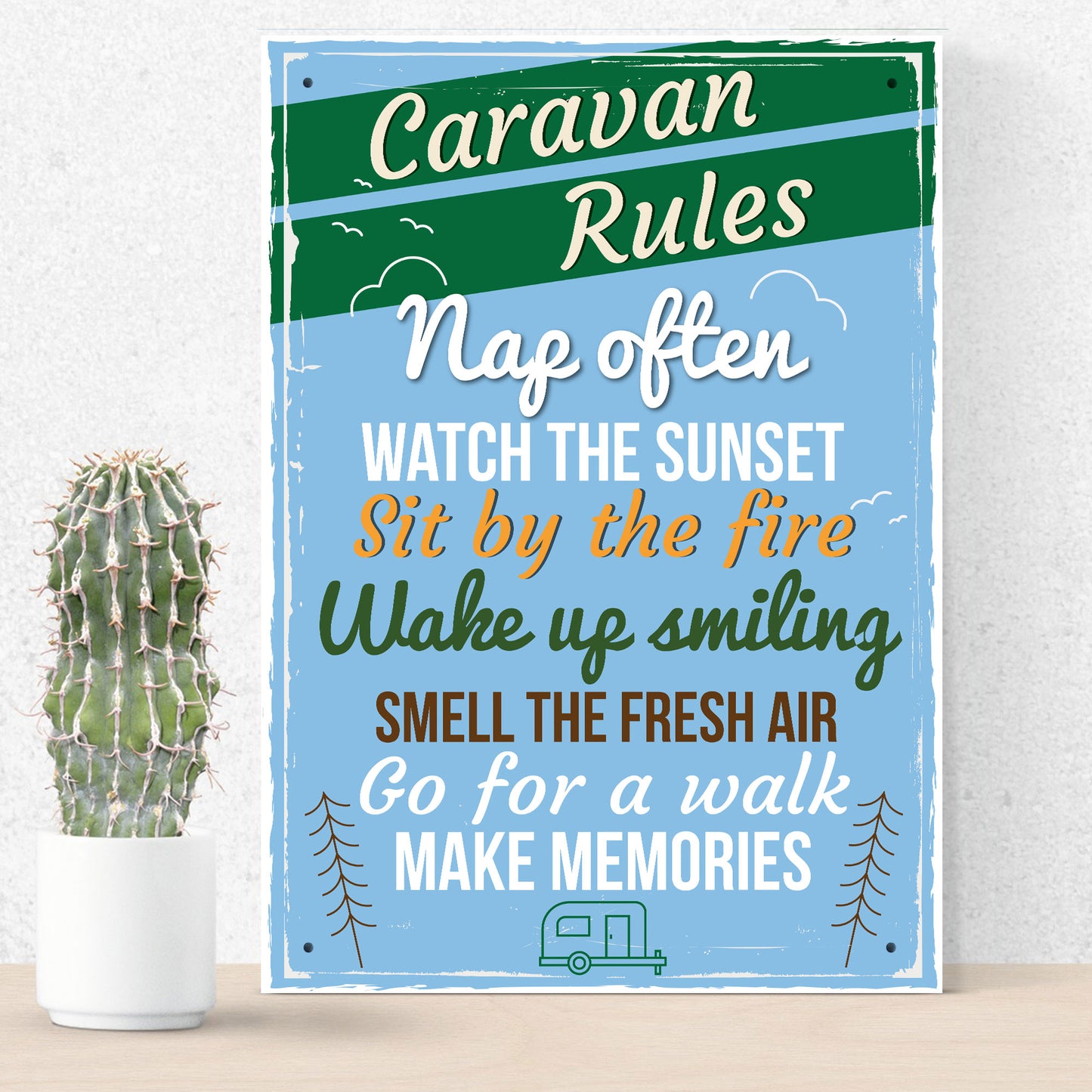 Caravan Rules Hanging Plaque Holiday Novelty Birthday Friendship
