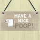 Beige Bathroom Toilet Novelty Plaque Home Decor Sign Funny