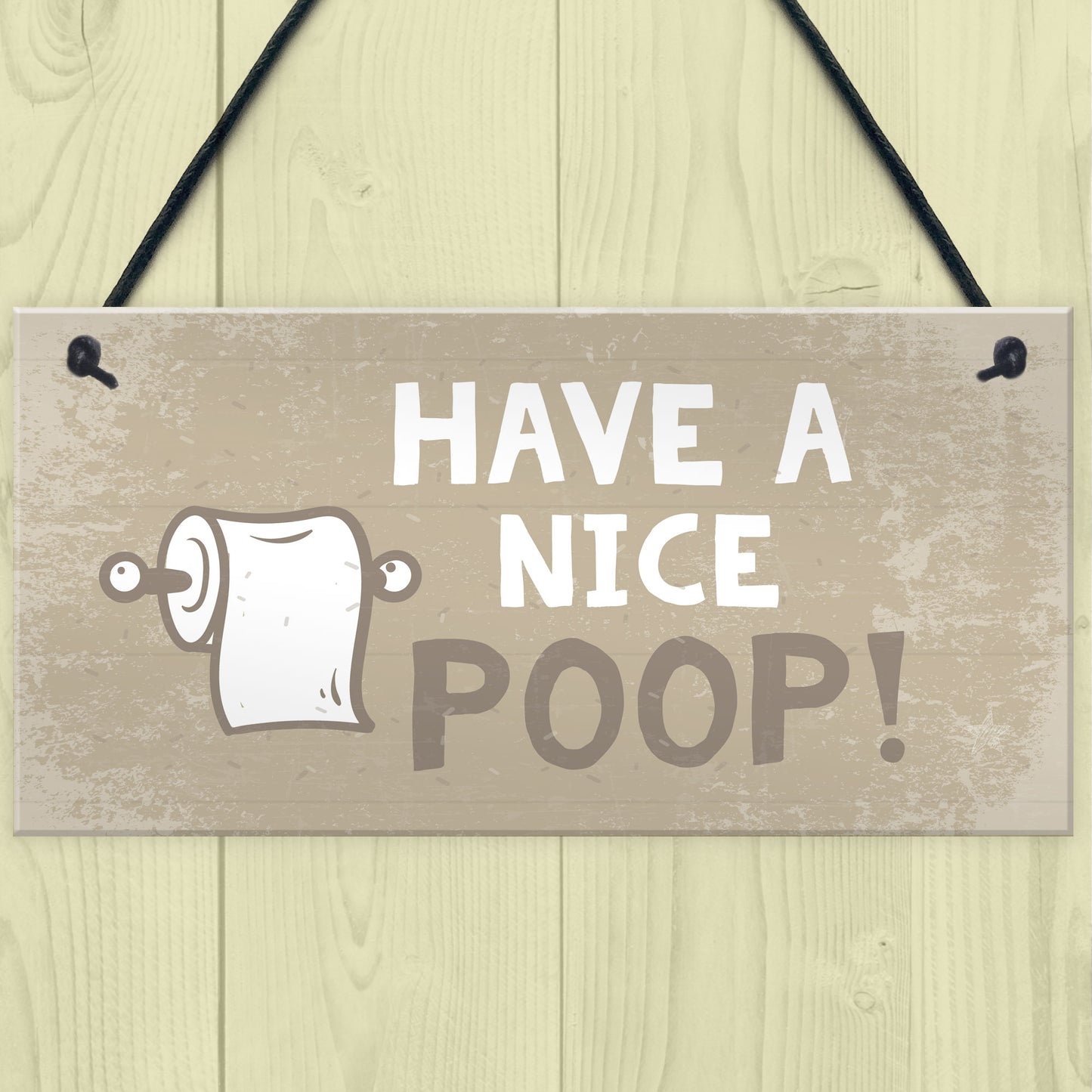 Beige Bathroom Toilet Novelty Plaque Home Decor Sign Funny
