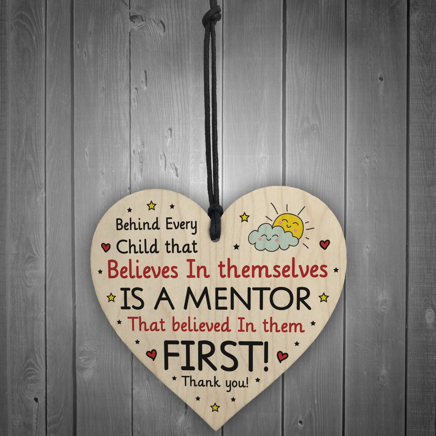 Mentor Gift Special Thank You Gift Wood Hanging Heart Friendship