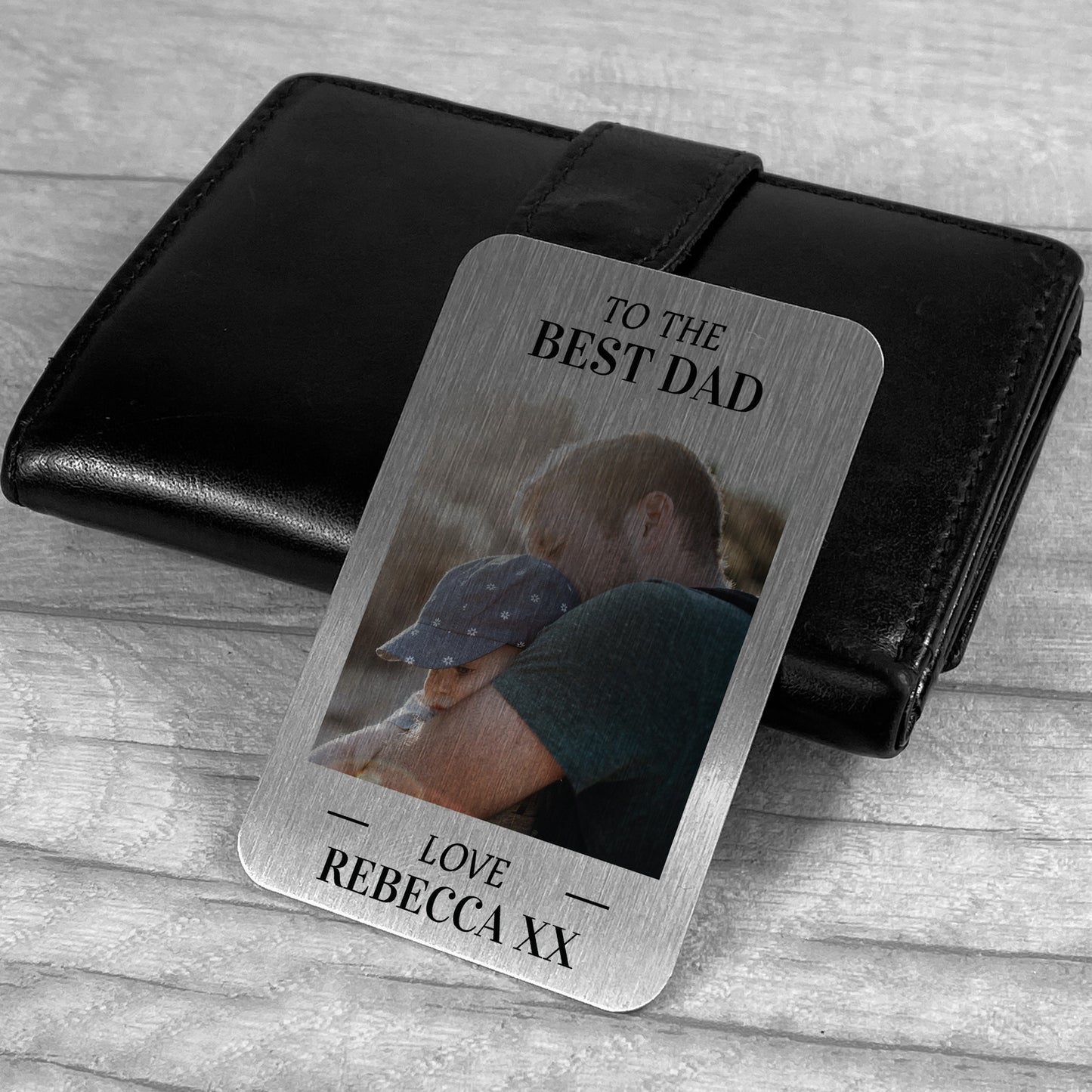 Best DAD Ever Gift Personalised Photo Wallet Card Birthday Gift