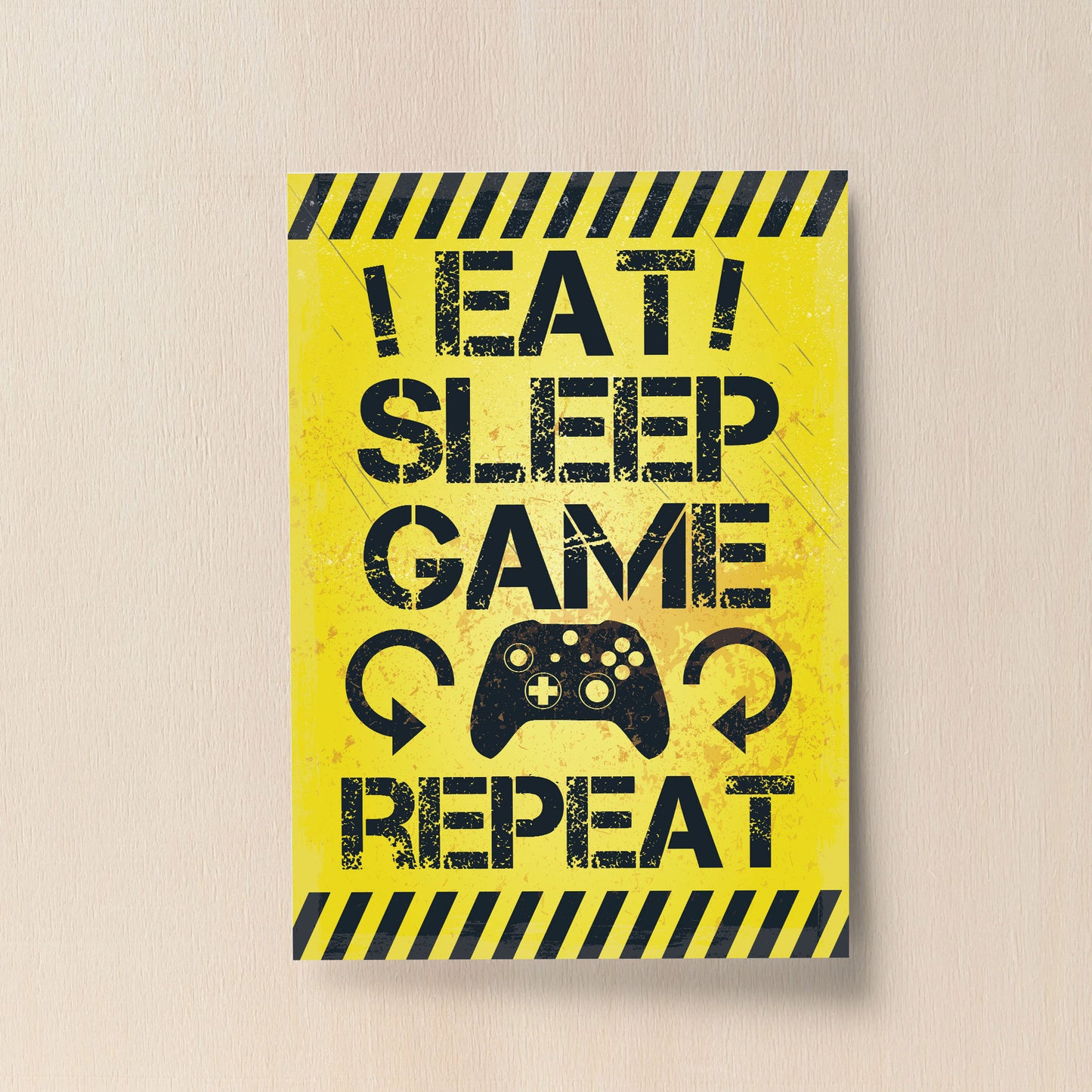 Gaming Sign Yellow Gaming Print For Wall Boys Bedroom Decor Gift