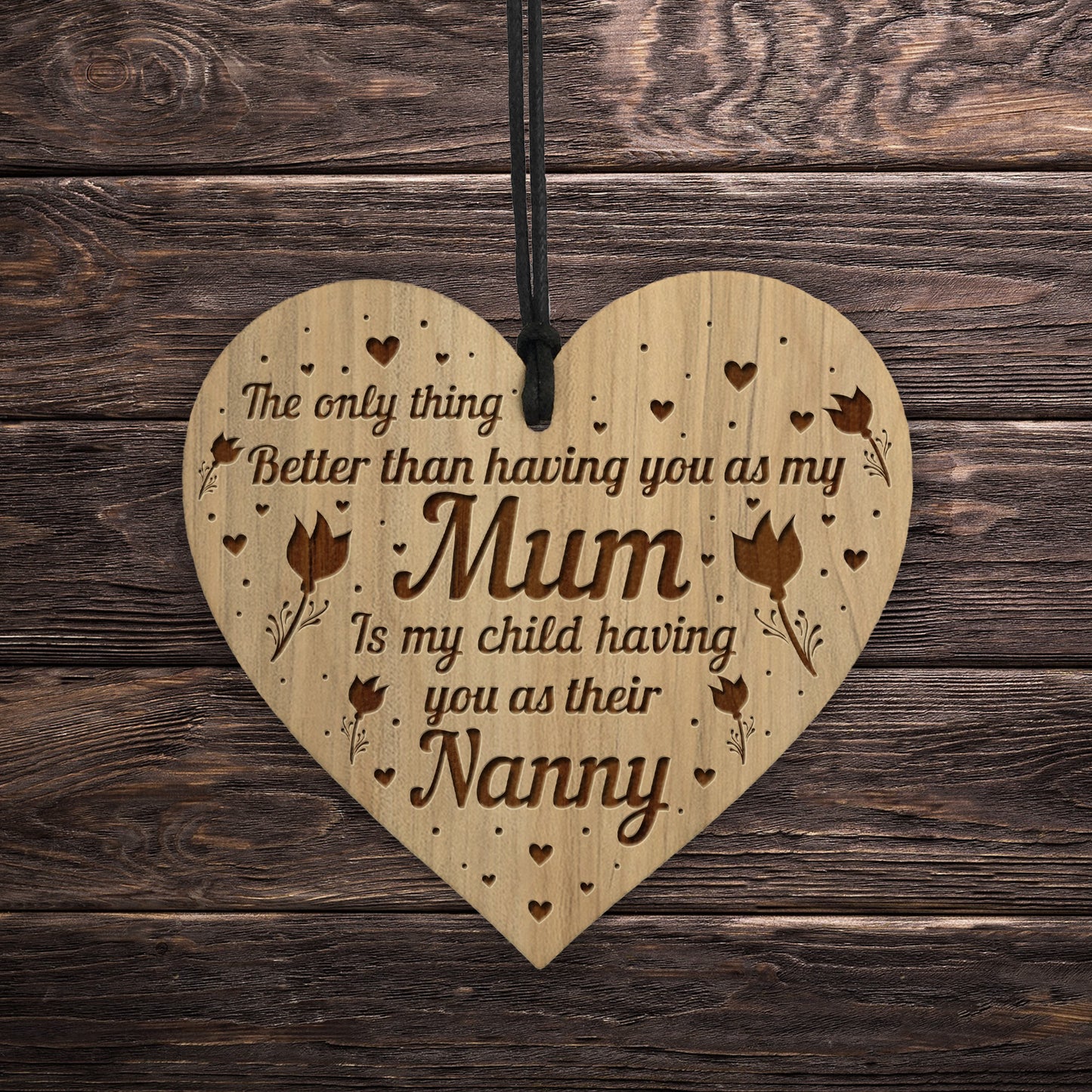 Gifts For Mum Nanny Engraved Heart Novelty Birthday Christmas