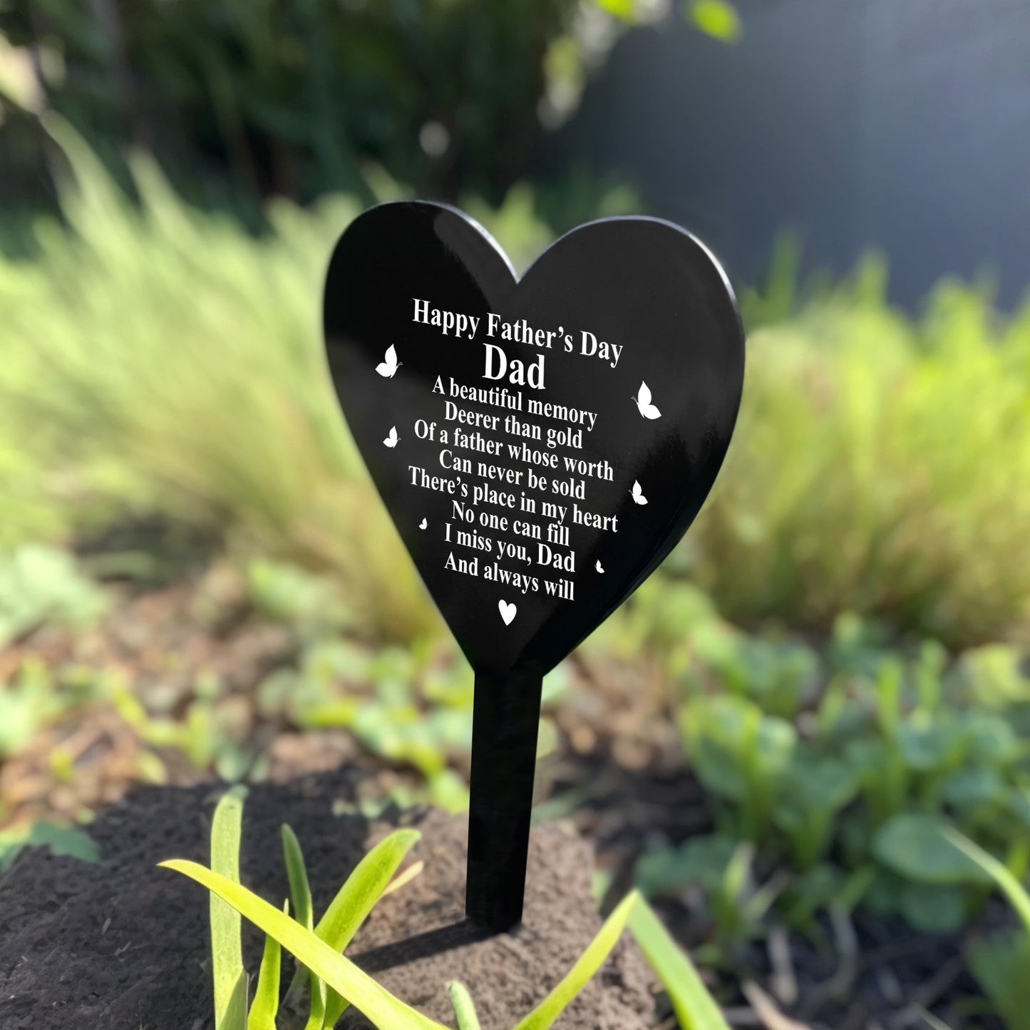 Fathers Day Memorial Plaque Dad Grave Stake Ornament Remembrance