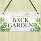 Back Garden Signs Hanging Door Wall Plaque Welcome Sign