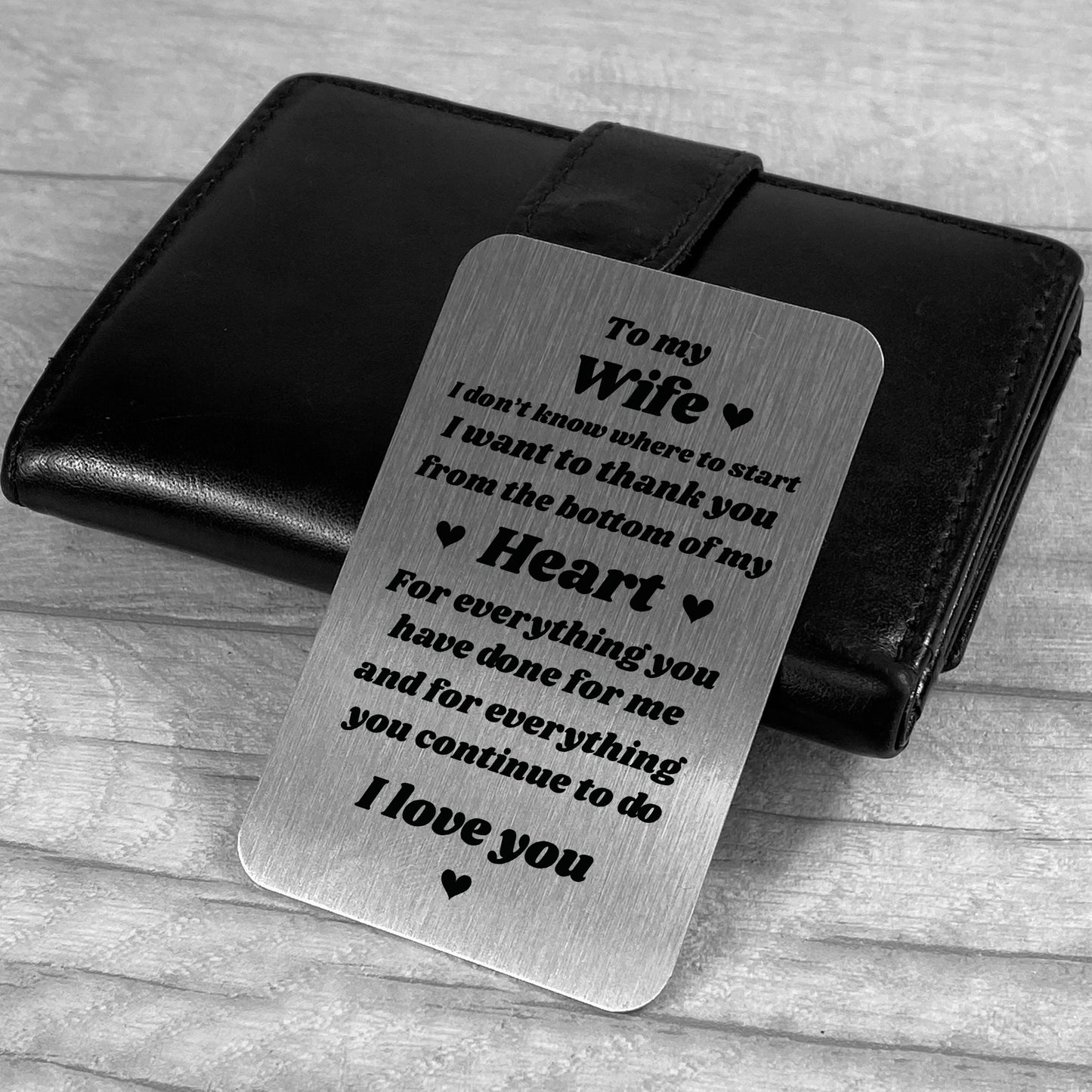 Gift For Wife For Anniversary Valentines Birthday Metal Card