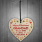 Happy Christmas Grandad Wood Heart Tree Decoration Bauble Gifts